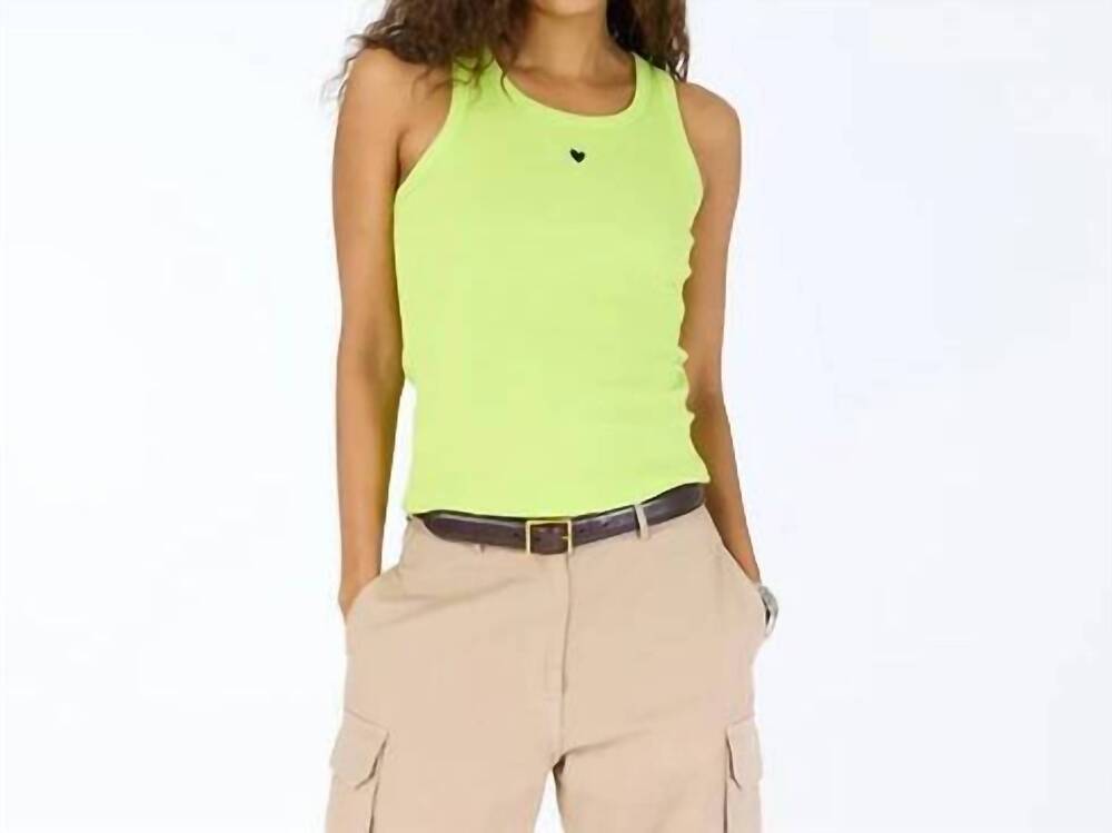 NEW KERRI ROSENTHAL heart tank top in citron